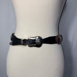 Vintage Justin Leather Concho Western Belt